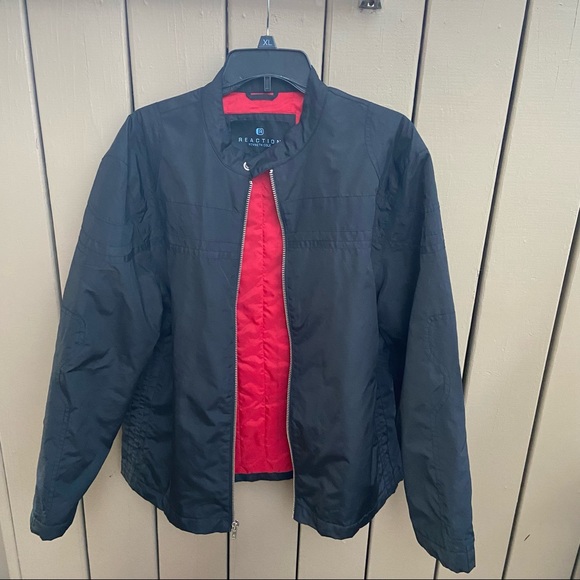 EUC Kenneth Cole Reaction black zip up funnel neck jacket coat - Picture 5 of 15